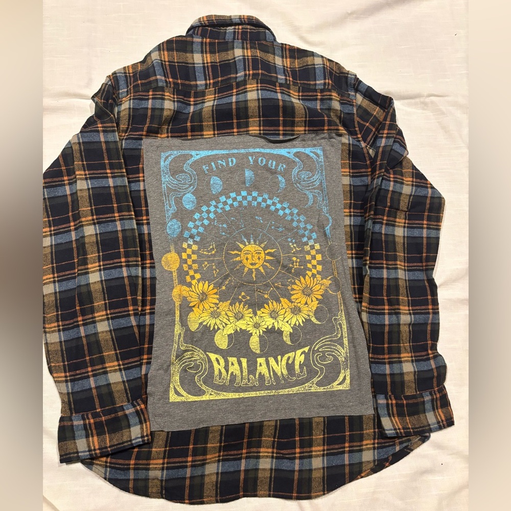 One of a kind flannel with patch